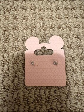 Disney Pink Heart Crystal Stud Earrings